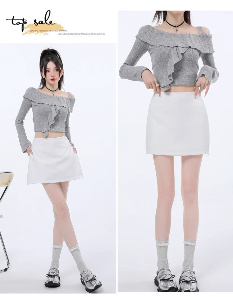 Asymmetric Wrap Mini Skirt, view 13