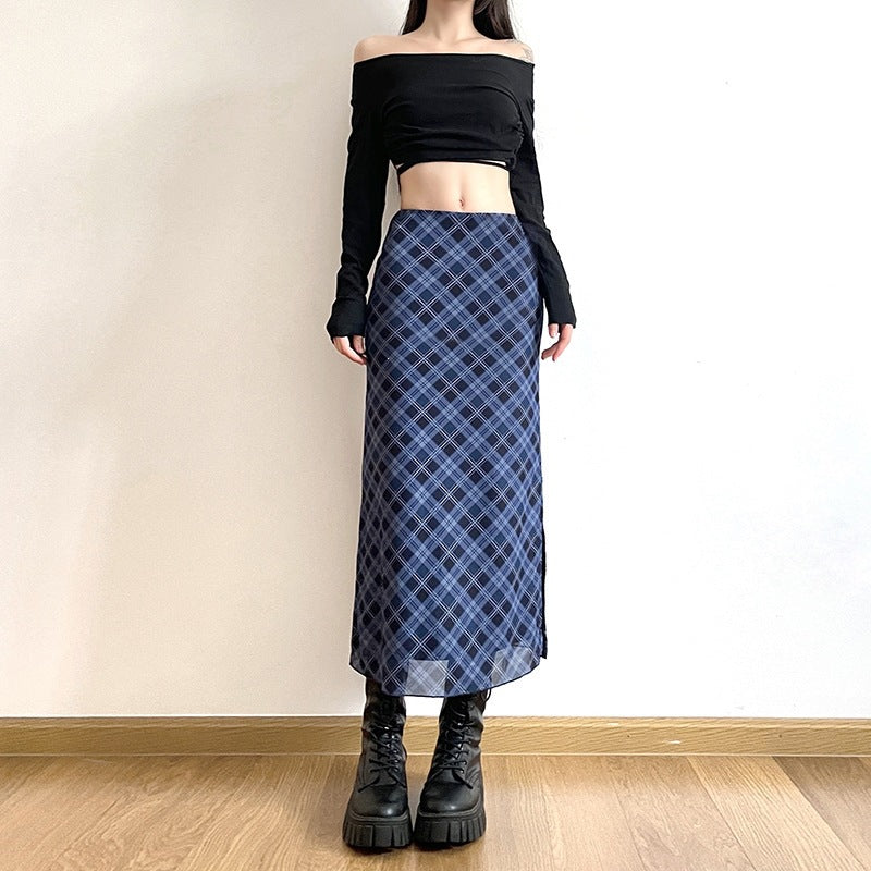 Plaid Midi Pencil Skirt, view 1