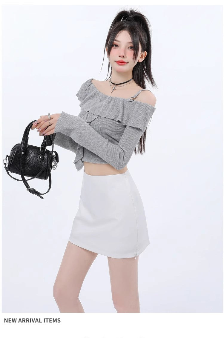 Asymmetric Wrap Mini Skirt, view 11