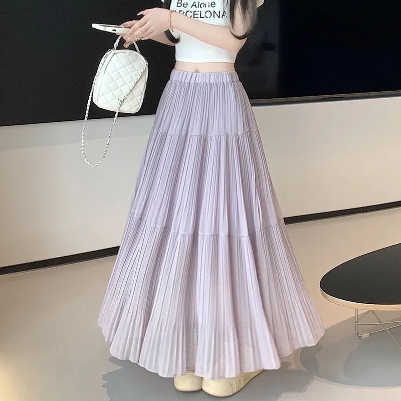 Sequin Knit Midi Skirt in Purple