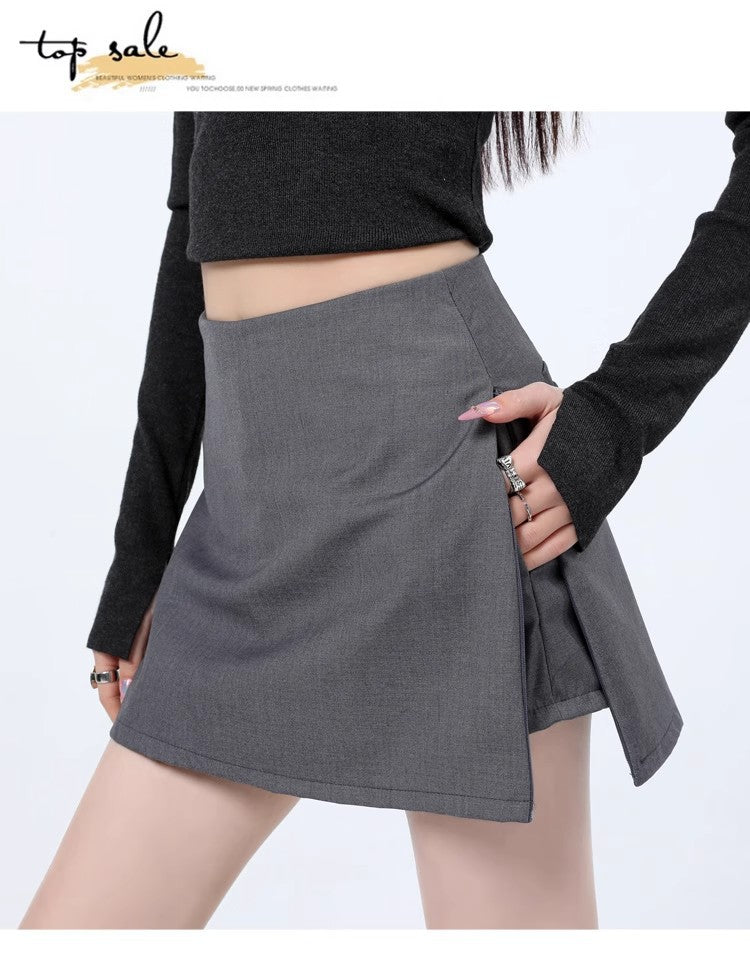 Asymmetric Wrap Mini Skirt, view 35