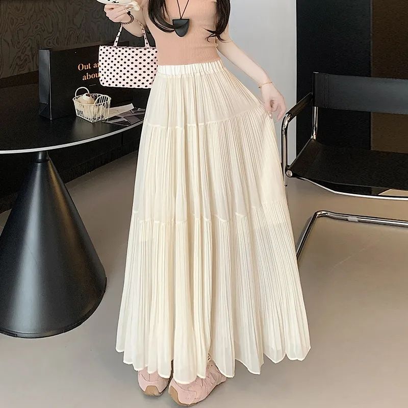 Sequin Knit Midi Skirt in Apricot