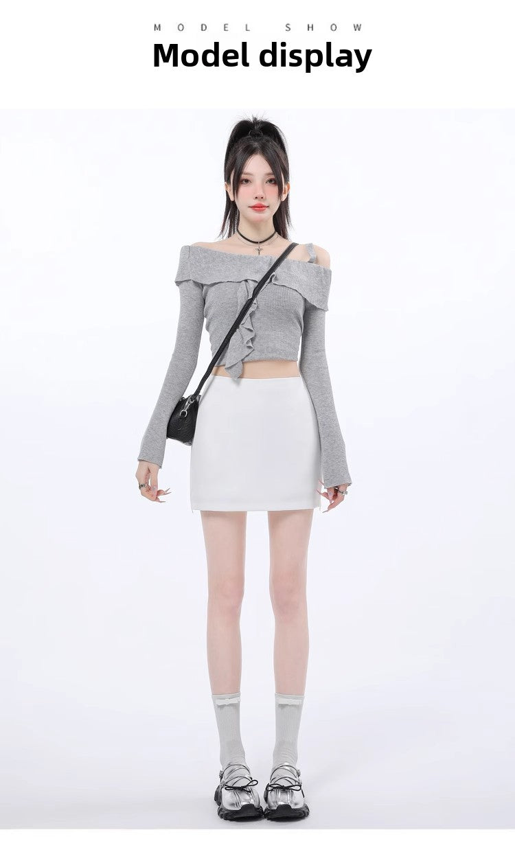 Asymmetric Wrap Mini Skirt, view 8