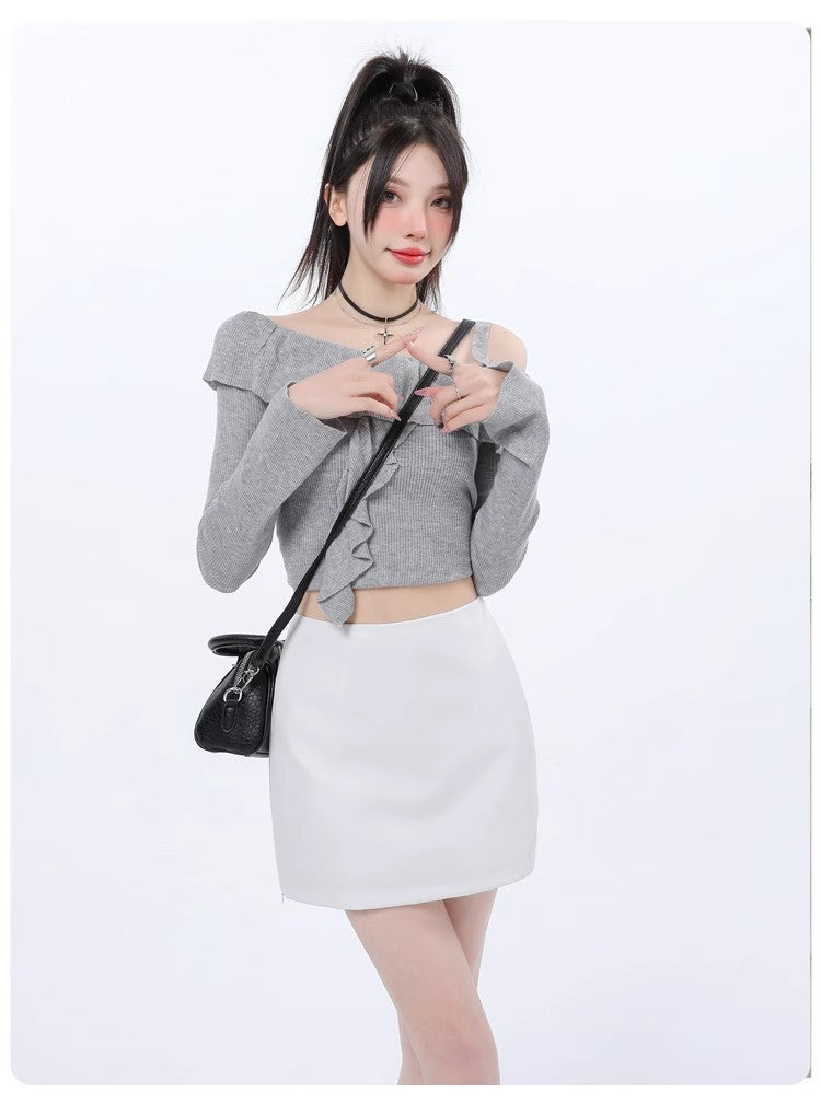 Asymmetric Wrap Mini Skirt, view 9