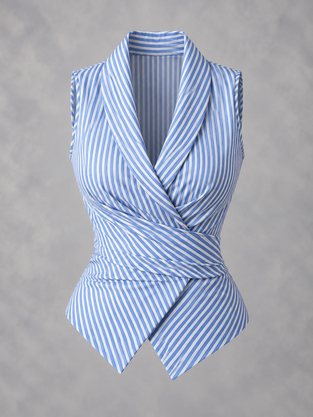 Striped Tie-Waist Tank Top in Blue, product only
